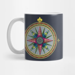 Antique Naval Sea Map Wind rose Compass Sail Ships Mug